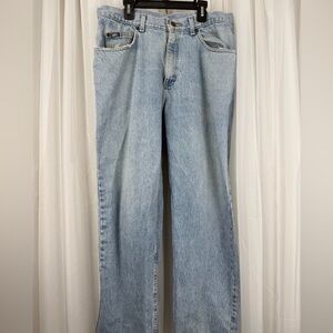Vintage Lee Jeans High Rise Straight Leg Light Wash 90s Denim